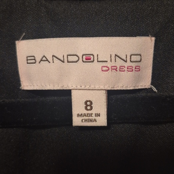 BANDOLINO Black w/White Flowers Dress - 8 - Picture 3 of 5